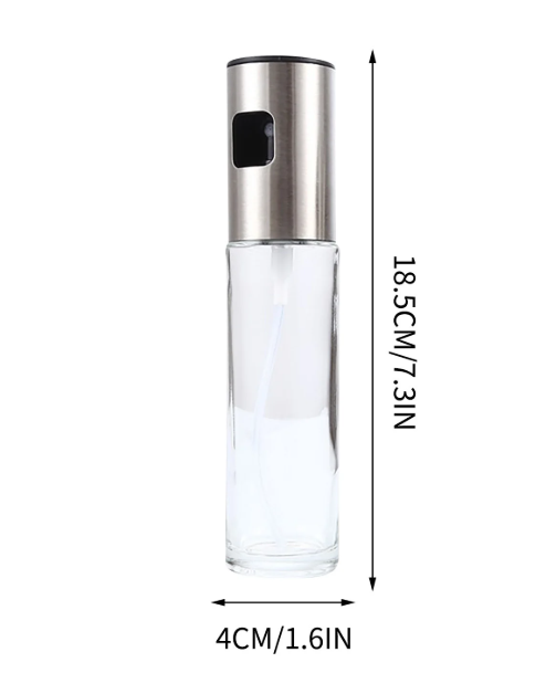 Stainless Steel Cooking Oil Spray Bottle Glass Oil for BBQ & Cooking