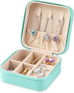 Small Jewelry Box Divani Jewelry Organizer - Travel Jewelry Case Portable Jewelry Storage Box for Women and Girls
